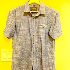 Blue Denim Short Sleeved Collared Shirt